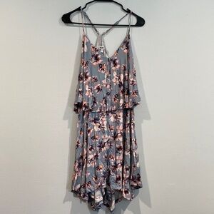 Blue, Pink, and Purple Ruffled Loose Fit Floral Dress - William Rast -Size Large